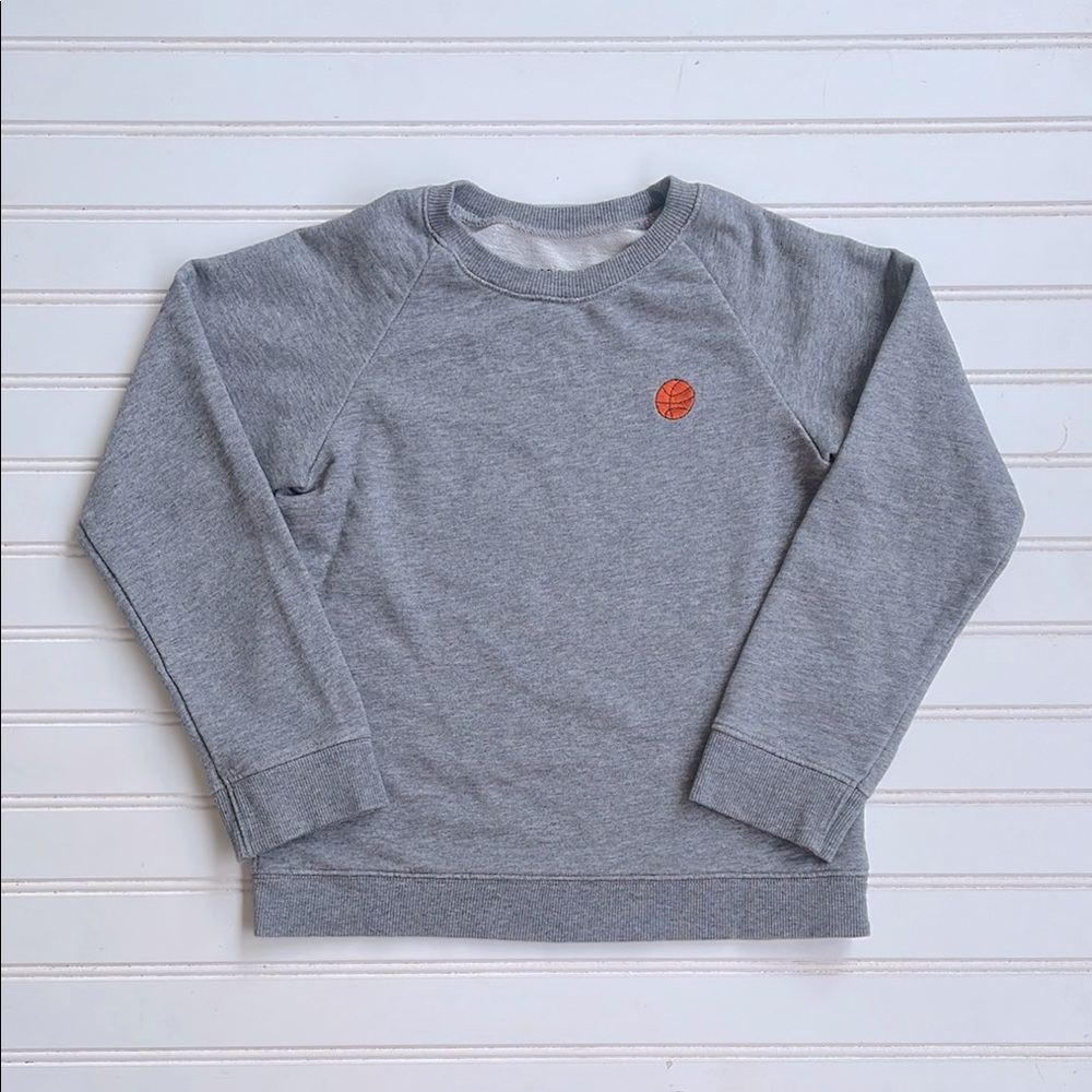 12|12 100% Organic Cotton Embroidered Basketball Crewneck Pullover Sweatshirt